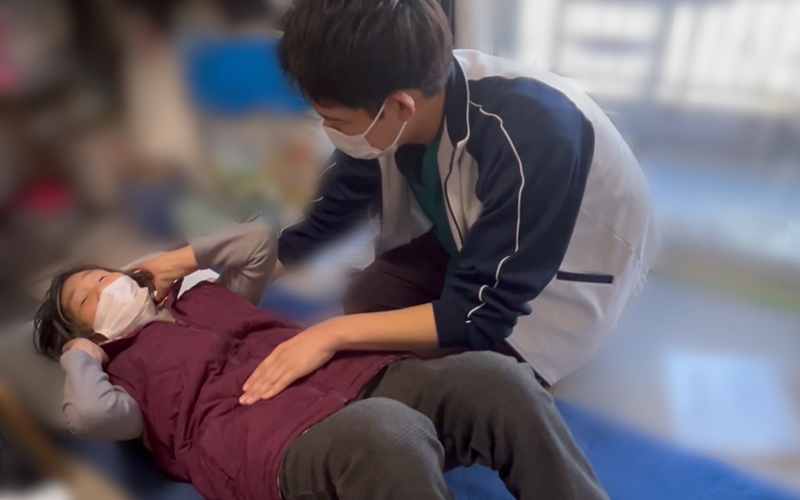 筋力トレーニングの様子。身体に合った負荷、方法をお伝えしています。